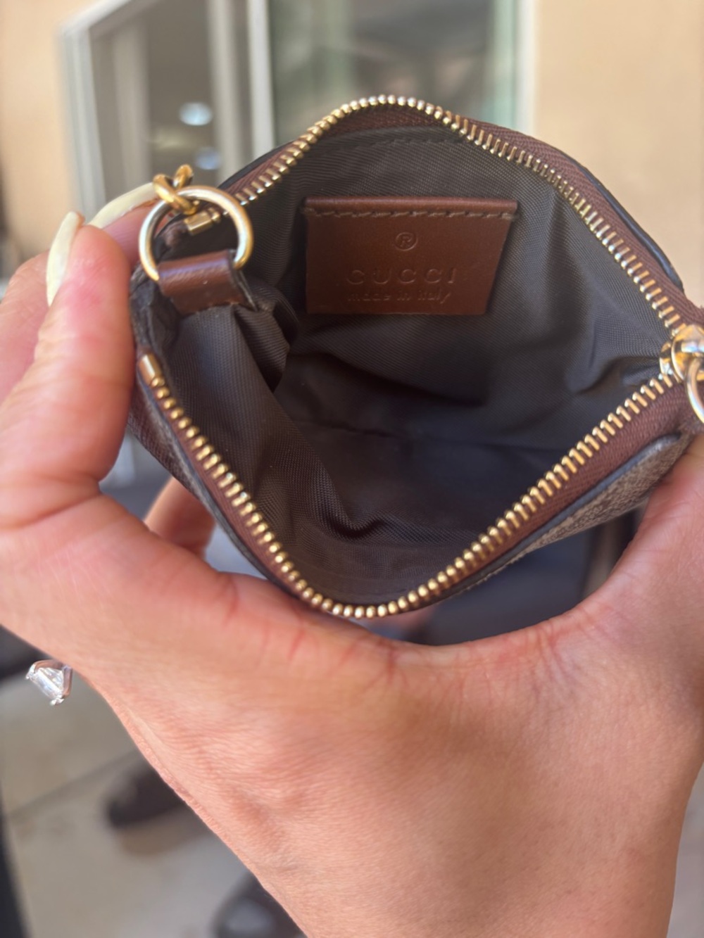 Gucci Beige Brown GG Supreme Key & Card Holder with Gold Hardware - Picture 7 of 8